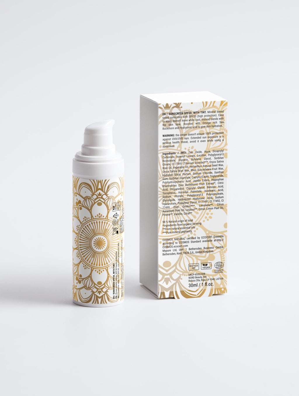 Sunscreen SPF30, with tint