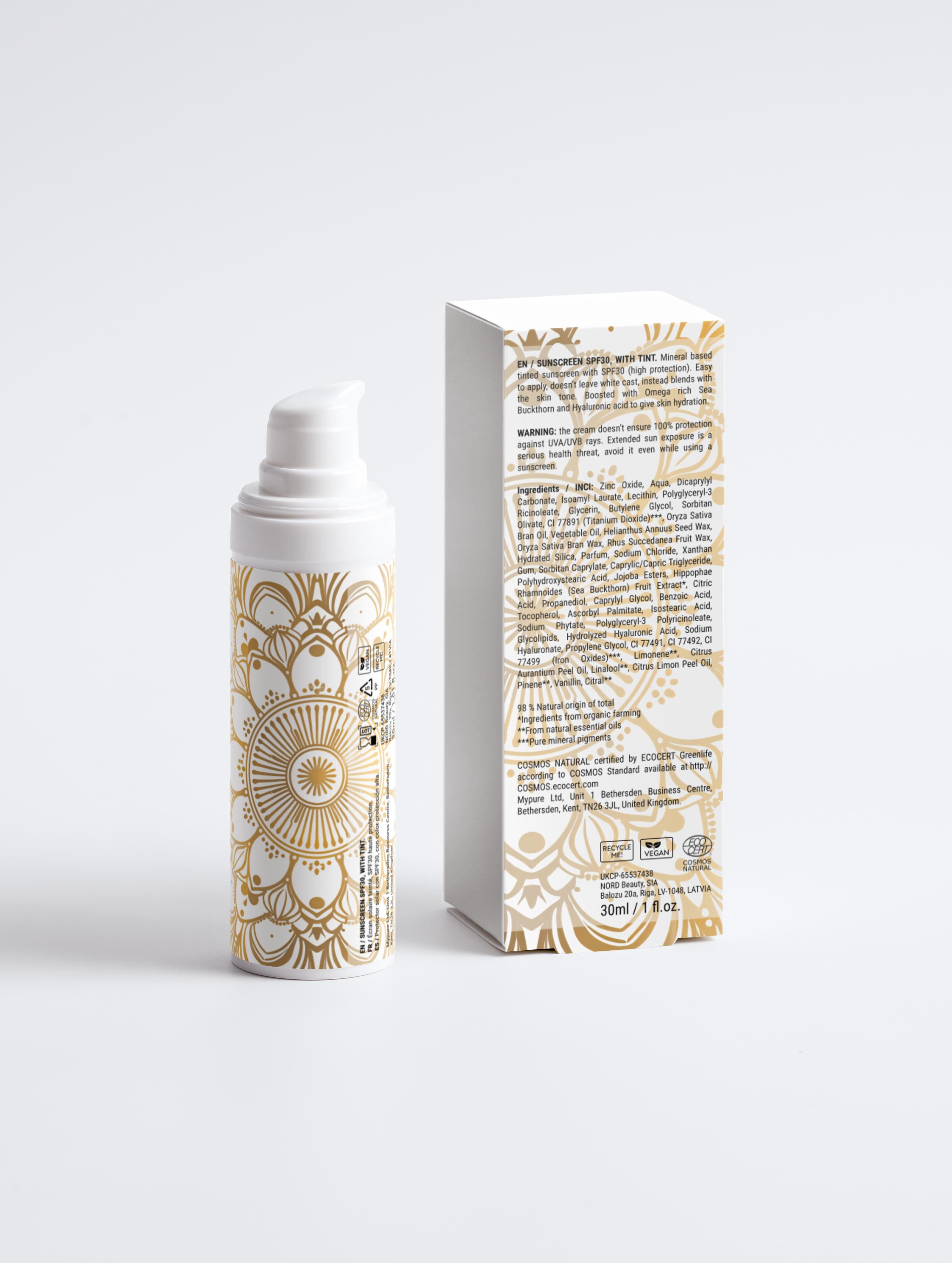 Sunscreen SPF30, with tint